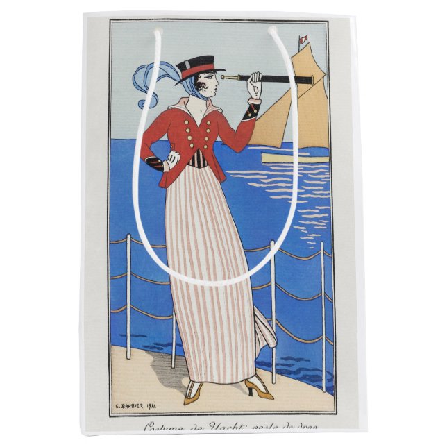 George Barbier, Art Deco Medium Geschenktasche Mittlere Geschenktüte (Vorderseite)