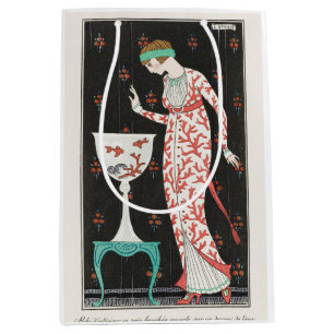 George Barbier, Art Deco Medium Geschenktasche Mittlere Geschenktüte