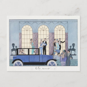 George Barbier, Art Deco Postkarte