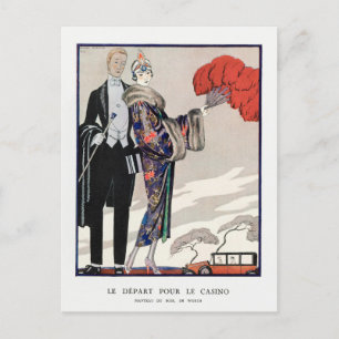 George Barbier, Art Deco Postkarte