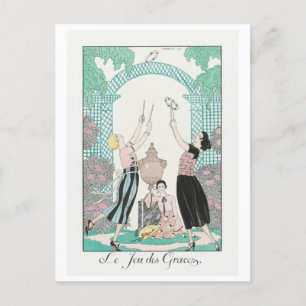 George Barbier, Art Deco Postkarte