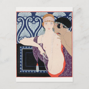 George Barbier, Art Deco Postkarte