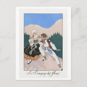 George Barbier, Art Deco Postkarte