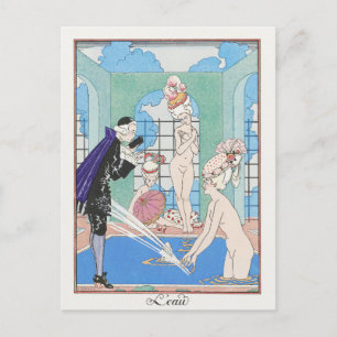 George Barbier, Art Deco Postkarte