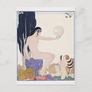 George Barbier, Art Deco Postkarte