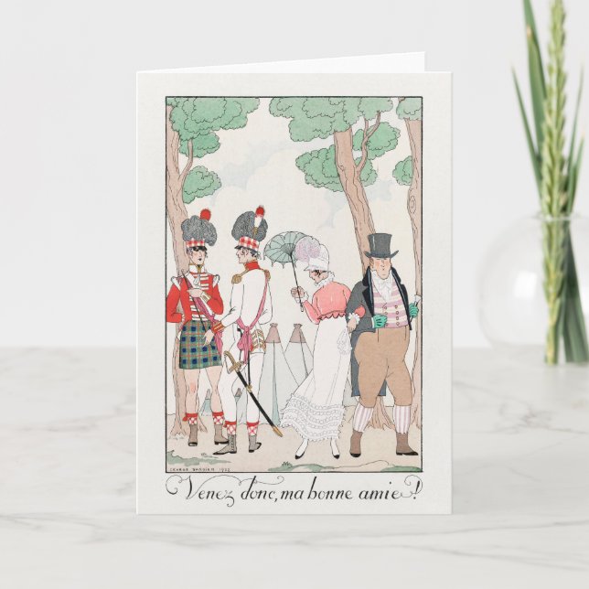 George Barbier, Carte de remerciements Art déco (Devant)