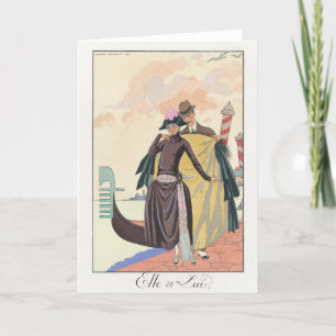 George Barbier, Carte de remerciements Art déco