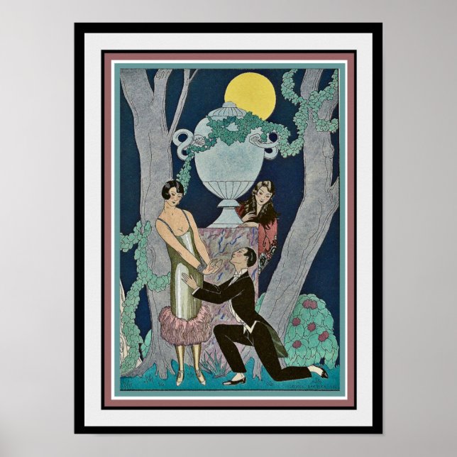 George Barbier "La Proposition" Art Déco Imprimer  (Devant)
