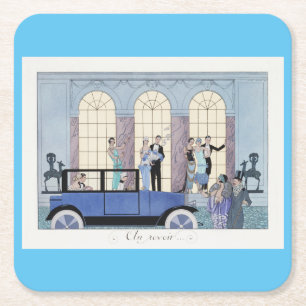 George Barbier Mode Rechteckiger Pappuntersetzer