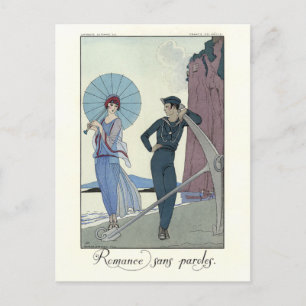 George Barbier Romance ohne Worte Modebild Postkarte