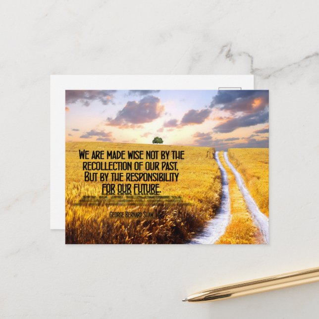 George Bernard Shaw Inspirational Zitat "Wise" Postkarte (Vorderseite/Rückseite Beispiel)