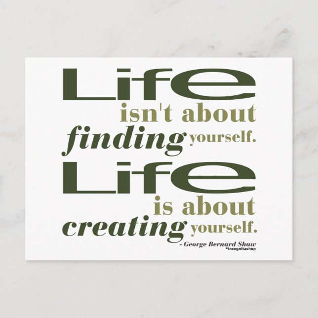 George Bernard Shaw Zitat Postkarte (Vorderseite)