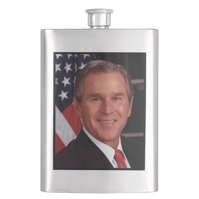 George Bush 43. US-Präsident Foto Flachmann (Vorderseite)