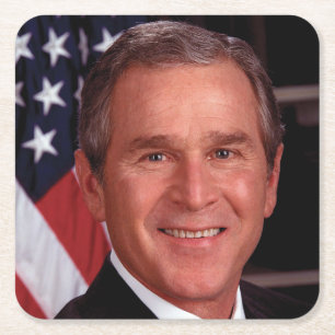 George Bush 43. US-Präsident Foto Rechteckiger Pappuntersetzer