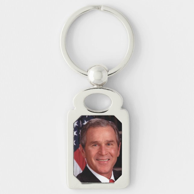 George Bush 43. US-Präsident Foto Schlüsselanhänger (Vorderseite)