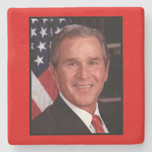 George Bush 43. US-Präsident Foto Steinuntersetzer