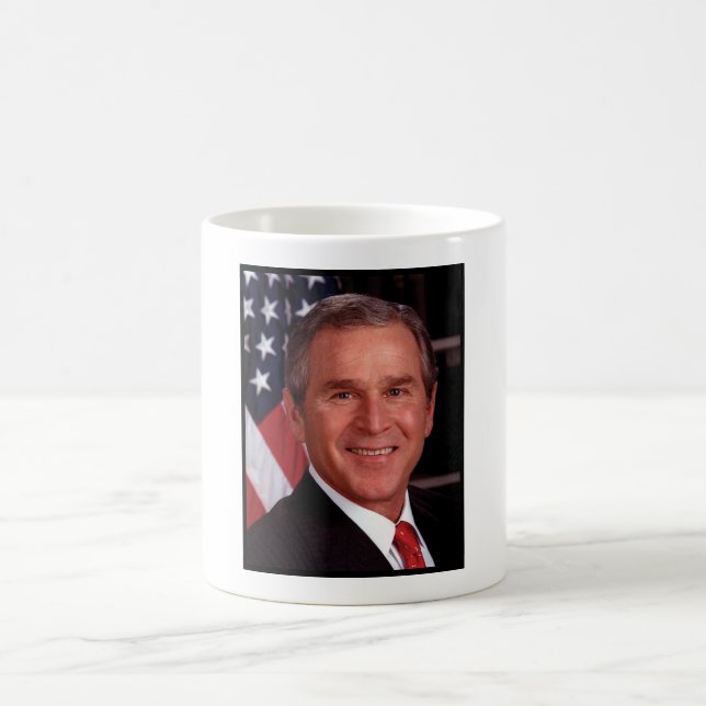 George Bush 43. US-Präsident Foto Verwandlungstasse (Mittel)