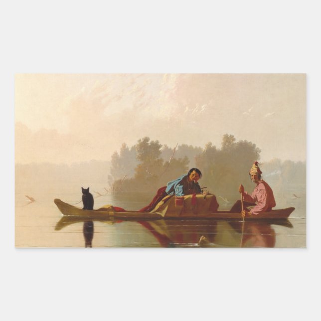 George Caleb Bingham - Pelzhändler fallen weg Rechteckiger Aufkleber (Vorderseite)
