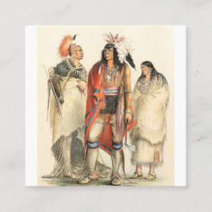 George Catlin, Amerikanische Ureinwohner 1832 Quadratische Visitenkarte