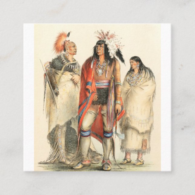George Catlin, Amerikanische Ureinwohner 1832 Quadratische Visitenkarte (Vorderseite)