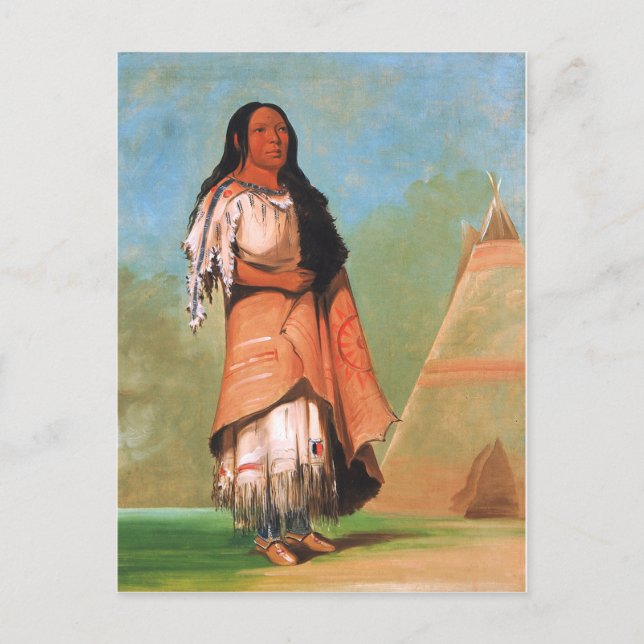 George Catlin, Blackfoot Indianerin Postkarte (Vorderseite)