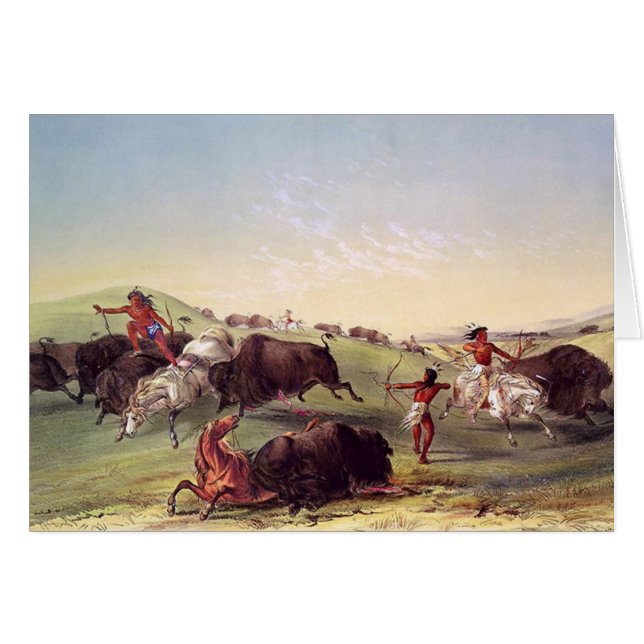 George Catlin - Büffel-Jagd (Vorderseite (Horizontal))