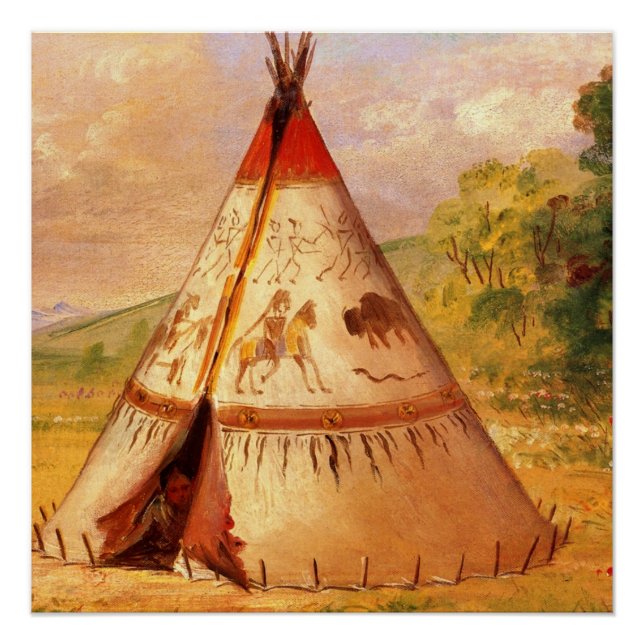 George Catlin, Indian Wigwam, American Frontier Poster (Vorderseite)