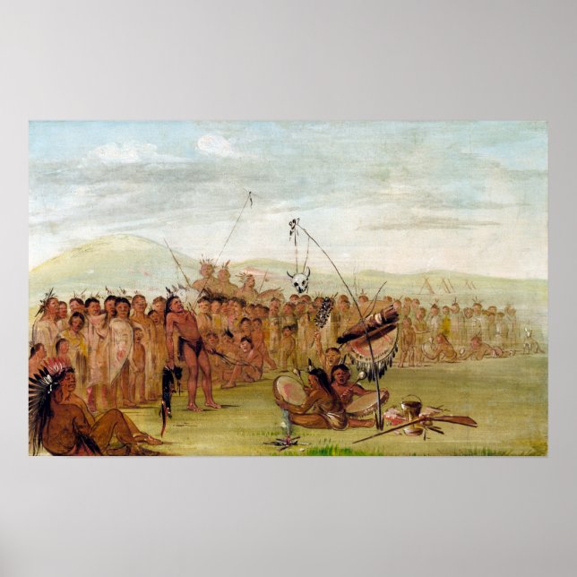 George Catlin Selbstfolter in einem Sechs-Religiös Poster (Vorne)