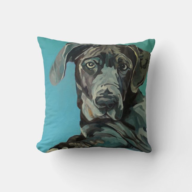 George das Dogge-Hundeporträt-Kissen Kissen (Vorderseite)