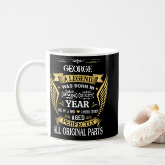 George - Eine Legende wurde geboren Personalisiert Kaffeetasse