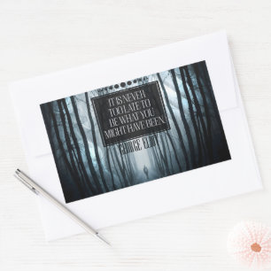 George Eliot inspirierendes Zitat "Nie zu spät" Rechteckiger Aufkleber