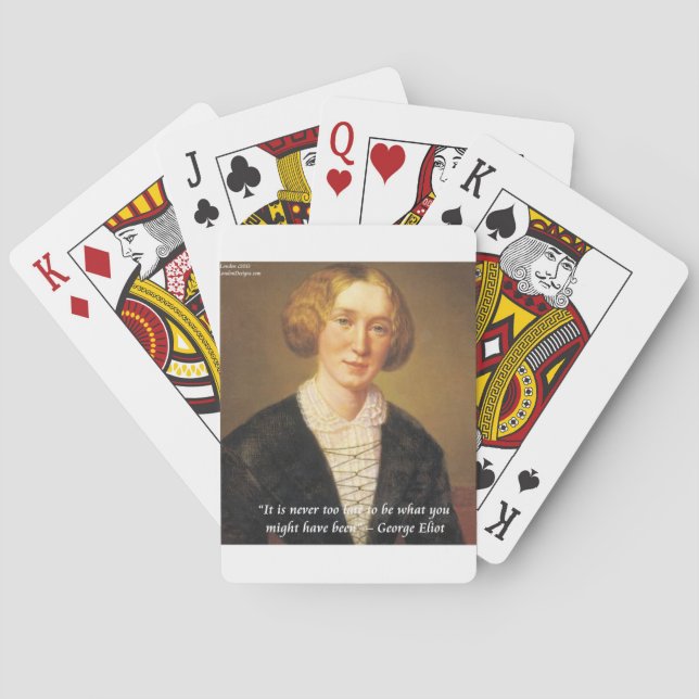 George Eliot "Never Too Late" Quote Spielkarten (Rückseite)
