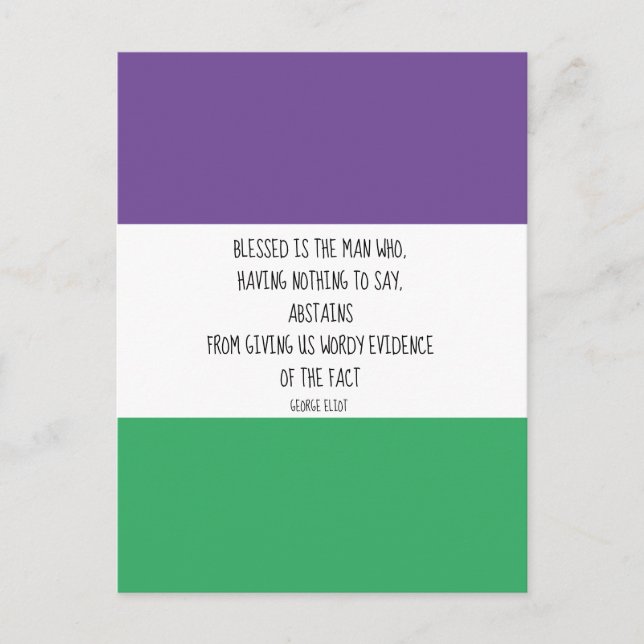 George Eliot Quote Postcard Postkarte (Vorderseite)