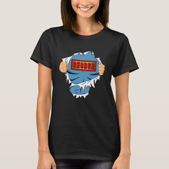 George First Name Superhero T-Shirt (Vorderseite)