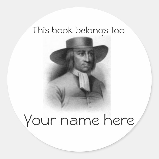 George Fox Book Plate Runder Aufkleber (Vorderseite)