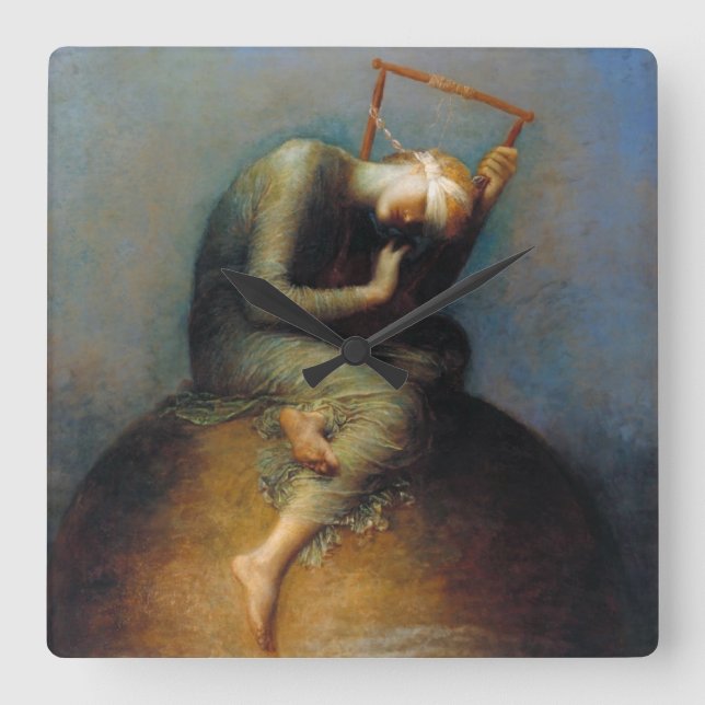 George Frederic Watts: Hoffnung Quadratische Wanduhr (Vorderseite)