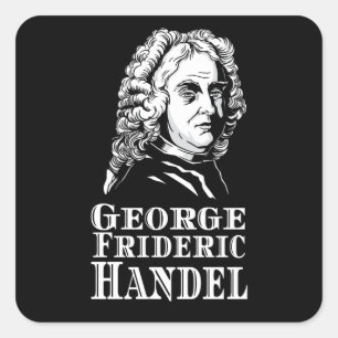 George Frideric Handel Portrait Quadratischer Aufkleber