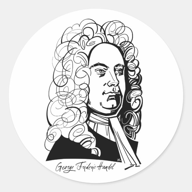 George Frideric Handel Runder Aufkleber (Vorderseite)