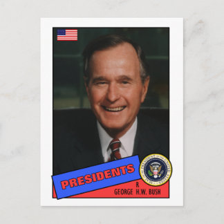 George H.W. Bush Baseball Card Postkarte