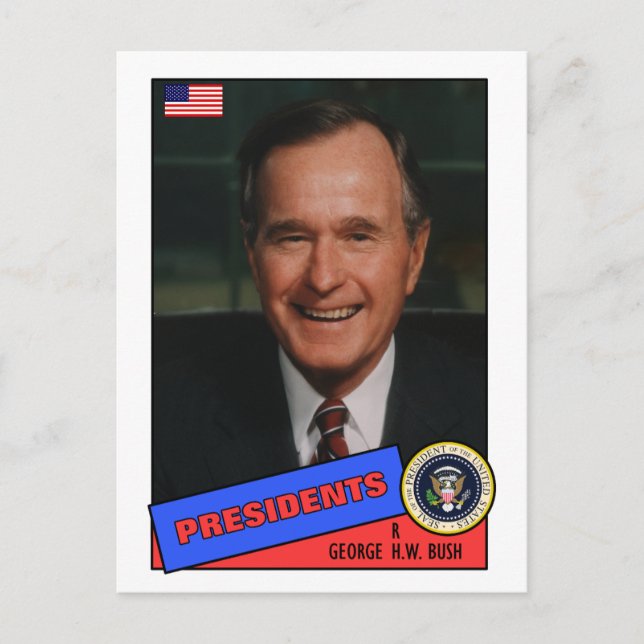 George H.W. Bush Baseball Card Postkarte (Vorderseite)