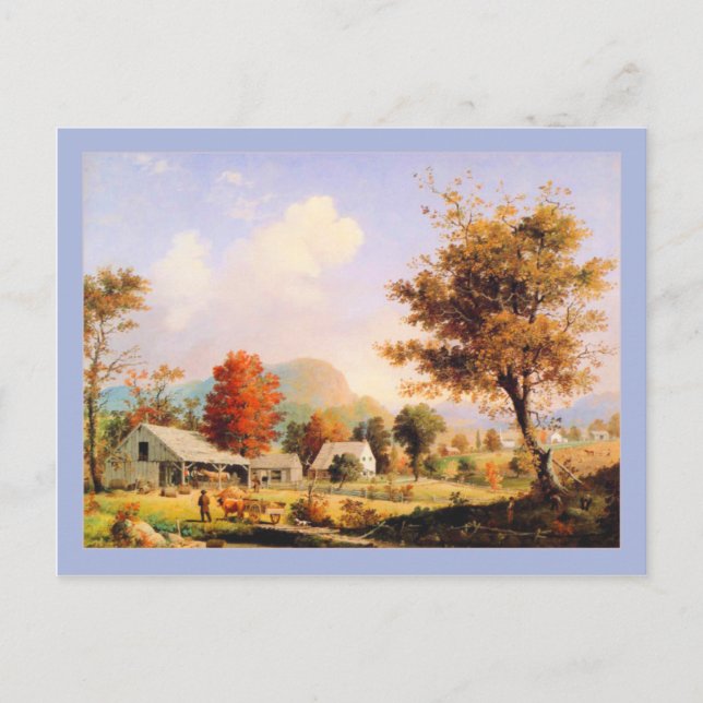George Henry Durrie Rustic Cider Pressing Autumn Postkarte (Vorderseite)