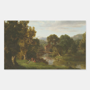 George Inness - Die alte Mühle Rechteckiger Aufkleber