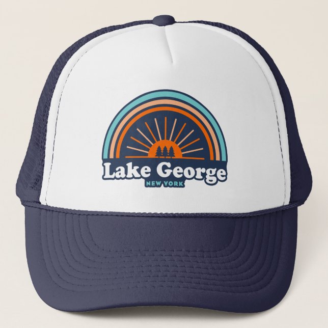 George Lake, New York Rainbow Truckerkappe (Vorderseite)
