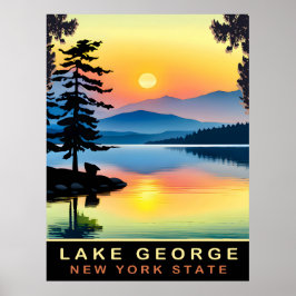 George Lake, New York Staat, Travel Poster