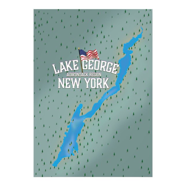 George New York Map Fotodruck (Vorne)