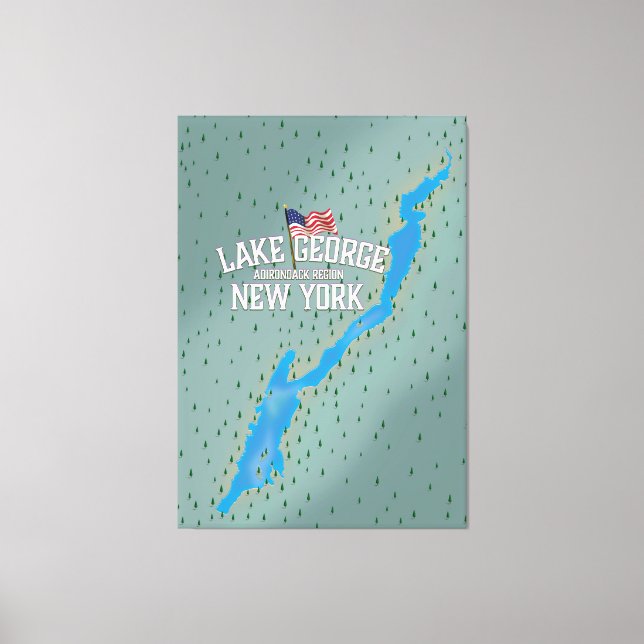 George New York Map Leinwanddruck (Vorderseite)