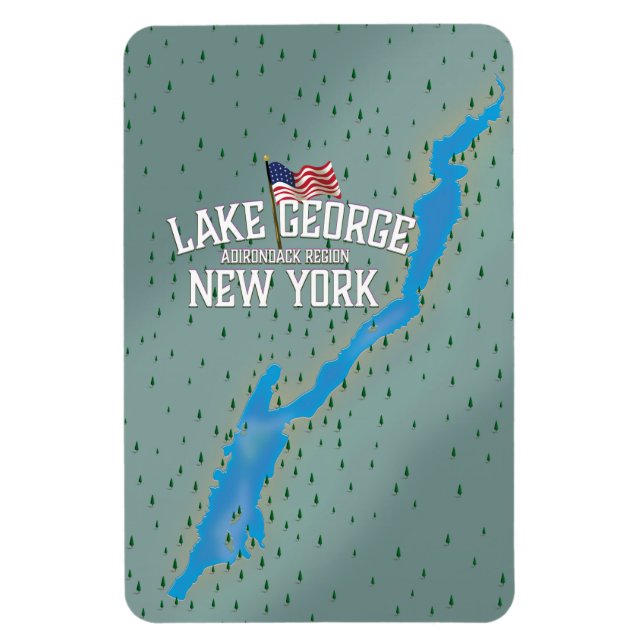 George New York Map Magnet (Vertikal)