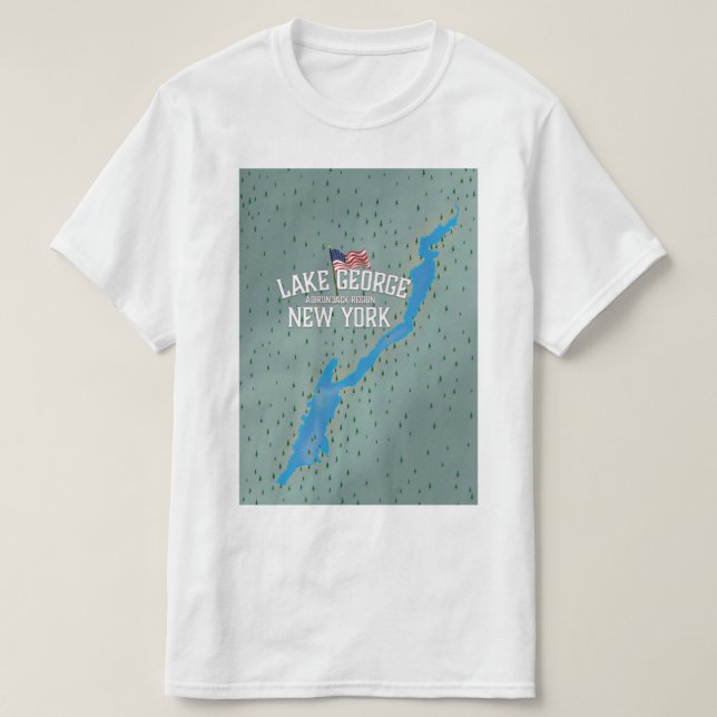 George New York Map T-Shirt (Design vorne)