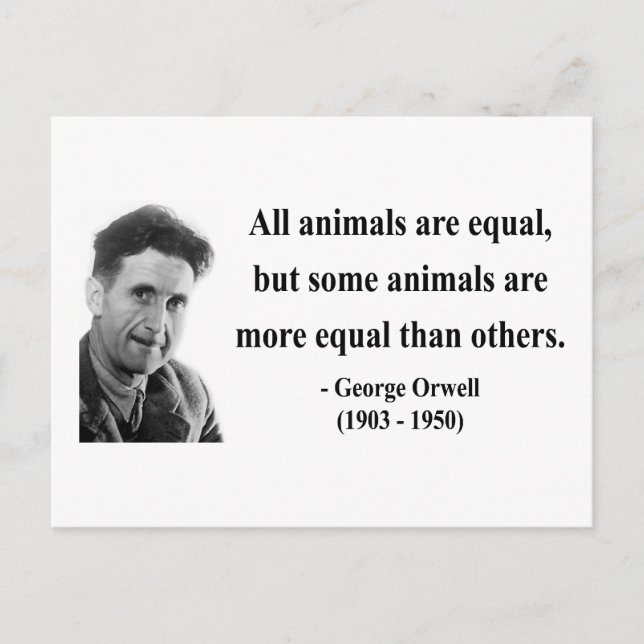 George Orwell Quote 3b Postkarte (Vorderseite)