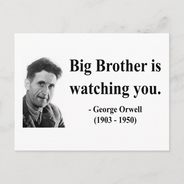 George Orwell Quote 5b Postkarte (Vorderseite)